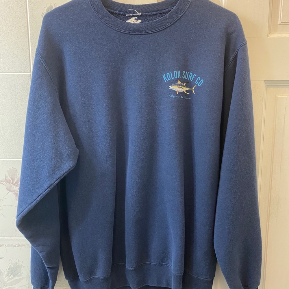Navy Koala Surf Co Crewneck Sweatshirt Small